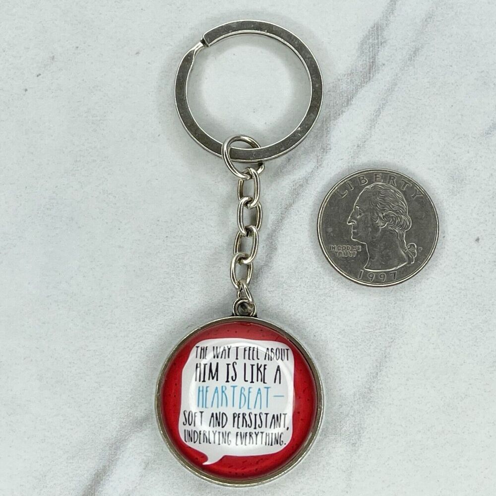The Way I Feel About Him is Like a Heartbeat Keychain Keyring